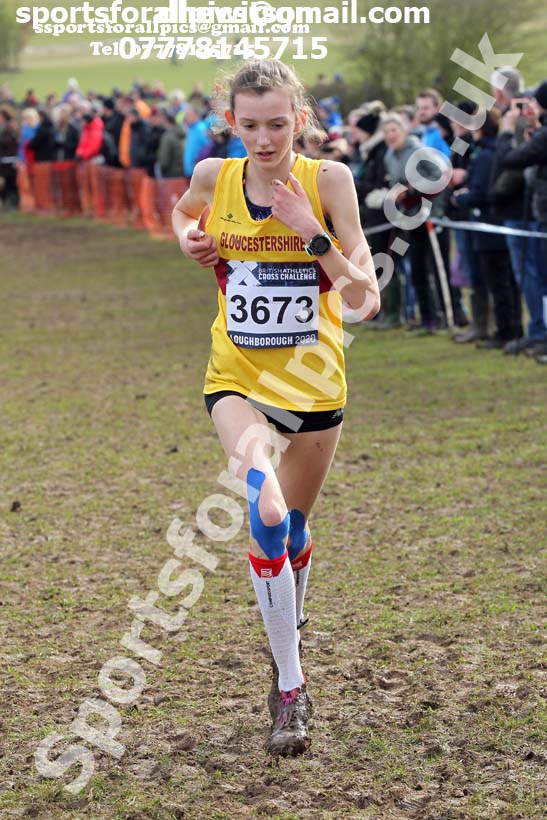 Girls under-15s, 2020 British Athletics Inter Counties Cross Country Champs., Prestwold Hall, Loughborough. Photo: David T. Hewitson/Sports for All Pics